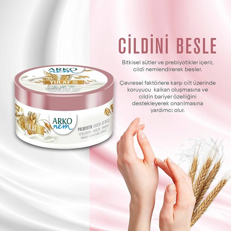 Arko Nem Prebiyotik Krem Serisi Yulaf Sütü 250 ml Arko Nem Prebiyotik Krem Serisi Yulaf Sütü 250 ml