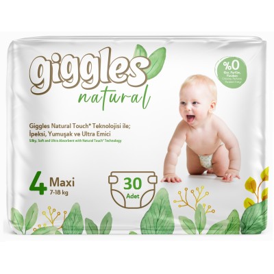Giggles Natural Bebek Bezi Maxi No:4 (1 Paket 30 Adet)