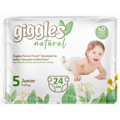 Giggles Natural Bebek Bezi Junior No:5 (1 Paket 24 Adet)
