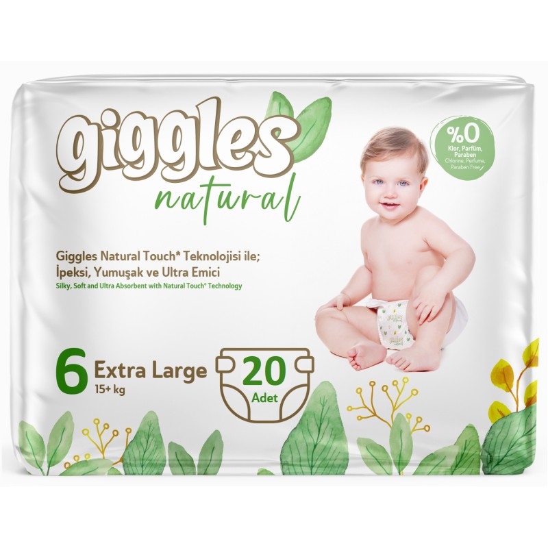 Giggles Natural Bebek Bezi Junior Plus B No:6 (1 Paket 20 Adet)
