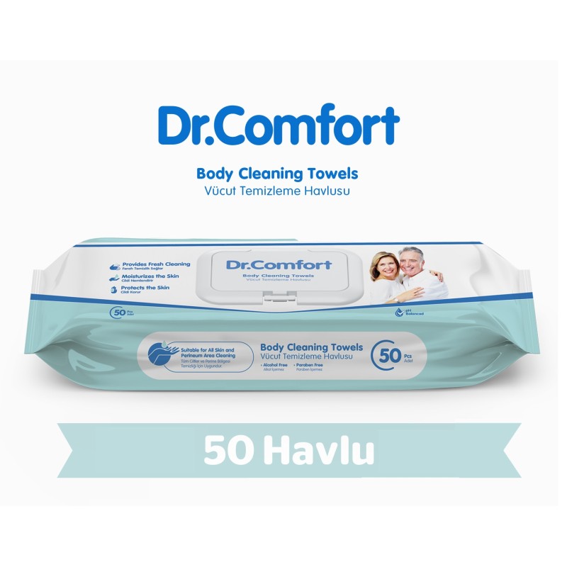 Dr.Comfort Vücut Temizleme Havlusu 50'li (50 Adet) Dr.Comfort Vücut Temizleme Havlusu 50'li (50 Adet)