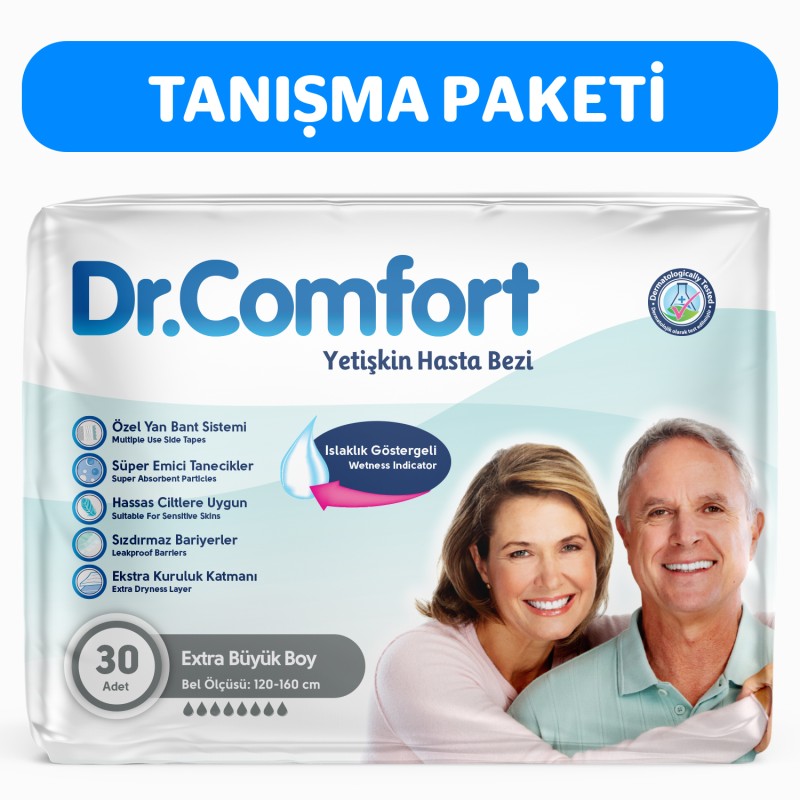 Dr. Comfort Yetişkin Hasta Bezi X-Large Beden 30’lu Paket Dr. Comfort Yetişkin Hasta Bezi X-Large Beden 30’lu Paket