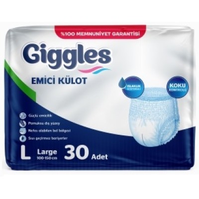 Giggles Yetişkin Emici Külot Large L 30'lu (1 Paket 30 Adet)