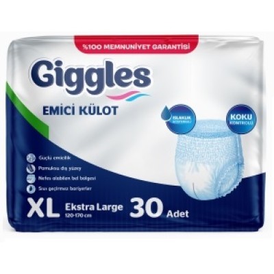 Giggles Yetişkin Emici Külot ExtraLarge XL 30'lu (1 Paket 30 Adet)