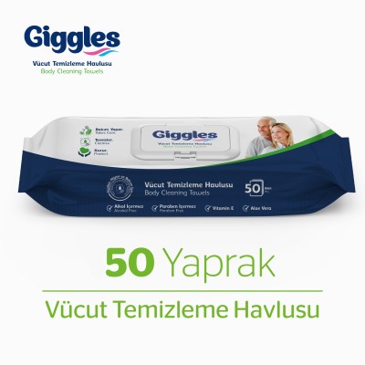 Giggles Perine Vücut Temizleme Havlusu 50'li (1 Paket  50 Havlu)