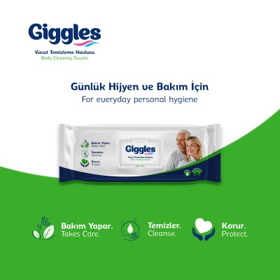 Giggles Perine Vücut Temizleme Havlusu 50'li (1 Paket  50 Havlu)