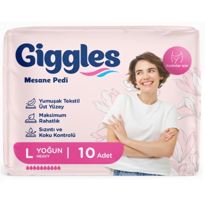 Giggles Kadın Mesane Pedi Large Yoğun 10'lu
