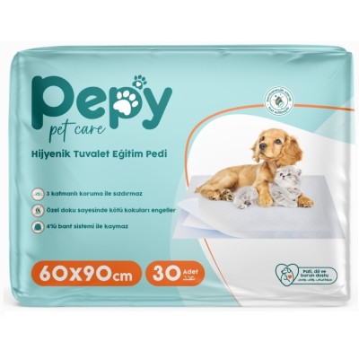 Pepy 60x90 Hijyenik Tuvalet Eğitim Pedi 30'lu (1 Paket – 30 Adet)