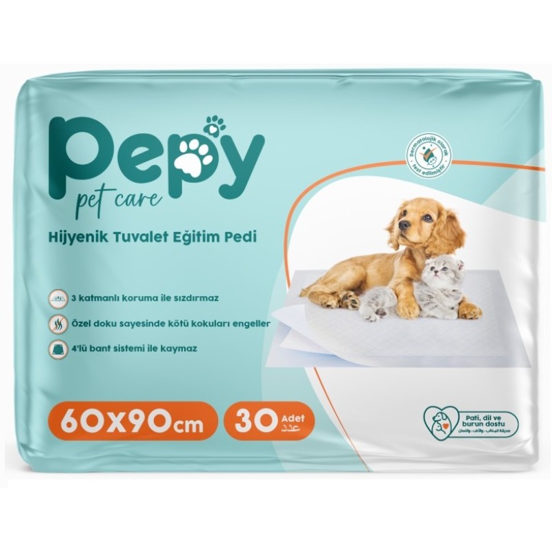Pepy 60x90 Hijyenik Tuvalet Eğitim Pedi 30'lu (1 Paket – 30 Adet) Pepy 60x90 Hijyenik Tuvalet Eğitim Pedi 30'lu (1 Paket – 30 Adet)