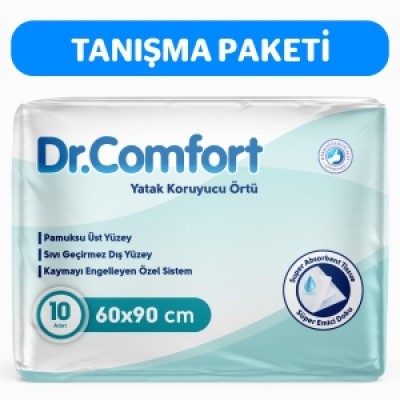 Dr. Comfort Yatak Örtüsü 10’lu  Tek Kullanımlık Sıvı Geçirmez Örtü