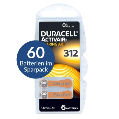 Duracell Activair 312 İşitme Cihazı Pili Kahverengi 60'lı