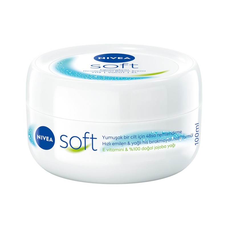 Nivea Soft Nemlendirici Bakım Kremi 100 ml Jojoba Yağı ve E Vitamini İçerikli Nivea Soft Nemlendirici Bakım Kremi 100 ml Jojoba Yağı ve E Vitamini İçerikli